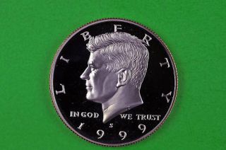 1999 - S Kennedy Half Dollar Deep Cameo Us Gem Proof Coin (c/n Clad)