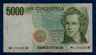 Italy Banknote 5000 Lire 1985 F,