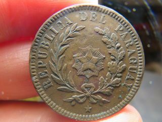 Paraguay - Fantastic Historical Copper 2 Centesimos,  1870