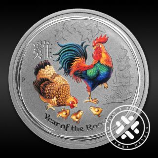 2017 Australian 1/2 Oz Silver Coin Year Of The Rooster Colorized