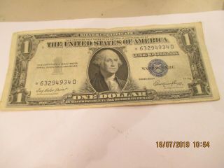 1935 E U.  S.  1.  00 Silver Certificate Star Note
