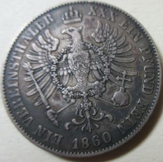 1860 Friedr.  Wilhelm Iv Koenig V.  Ein Vereinsthaler Xxx Ein Pfund Fein (rj748)