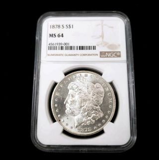 1878 S Us Morgan Silver $1 One Dollar Ngc Ms64 Collector Coin Wd9001