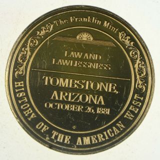 24K Gold Gild - Tombstone,  Arizona -.  925 Sterling Silver 33.  4 grams Round 618 2