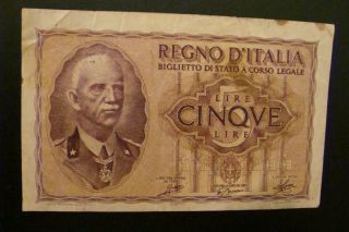 Italy 5 Lire 1940 Crisp