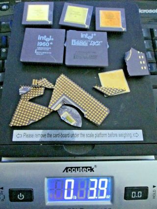 Intel I960 I486 Dx2 3 Motorolla Dsp46001rc27 Ceramic Cpu Gold Scrap Recovery