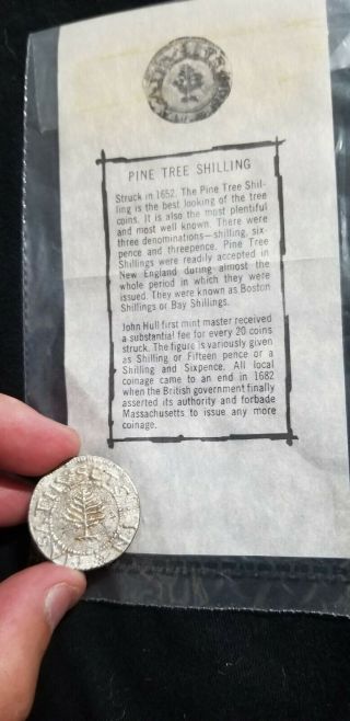 1652 Pine Tree Shilling Massachusetts Coin