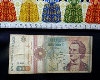 Romania,  Banknote,  1000 Lei,  Year : 1991.