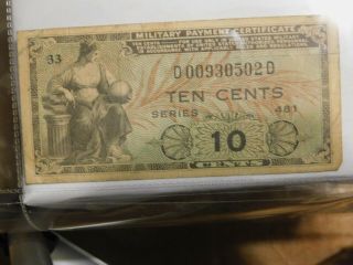 Vintage Military Payment Certificate Series 481 Ten Cents