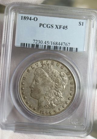 1894 - O Morgan Dollar $1 Dollar Pcgs Graded Xf45 Semi - Key Date Silver Coin