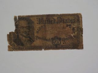 Fractional Currency 1800s 50 Cents Note United States Paper Money Old American