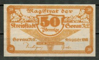 Germany Notgeld 50 Pfennig Sorau 1918 Unc