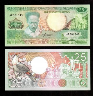 Suriname In S.  America,  1 Note Of 25 Gulden,  1988,  P - 132 Unc From Bundle