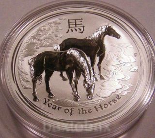 2014 Australian Lunar Year Of The Horse 1 Oz.  Silver Coin Bu