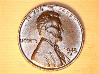 1943 - D Steel Lincoln Wheat Penny In Bu