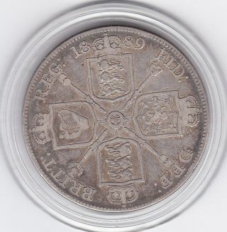 Sharp 1889 Queen Victoria Double Florin (4/ -) Silver Coin