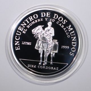 Nicaragua - Iv Serie Ibero - American - Encuentro De Dos Mundos 2000 Silver