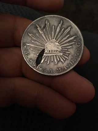Mexico 1895 - Cn Am Silver 8 Reals,  Xf,  Error Coin With Struck Thru