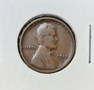 1913 - S 1c Lincoln Wheat Cent G/vg Example For Your Album