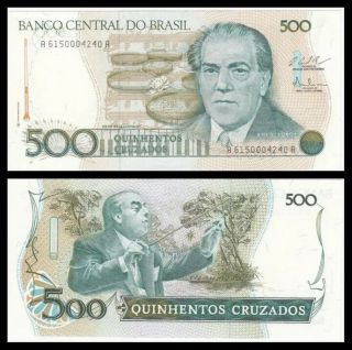 Brazil 500 Cruzados,  1987,  P - 212,  Unc World Currency