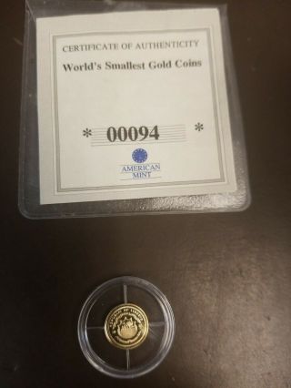 10$ Kruggerand Commemorative Coin From The World’s Smallest Gold Coin 2005
