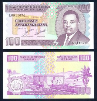 Burundi 100 Francs 2010 - Unc - Pick 44a