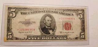 1953 B $5 Legal Tender Star Note