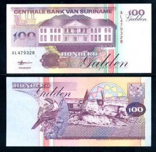 Suriname Surinam 100 Gulden 1998 P 139 Unc