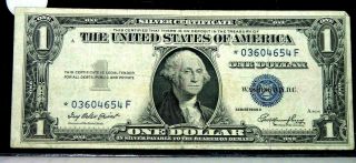 1935 E $1 Dollar - Silver Certificate - Star Note - 03604654 F - Vf