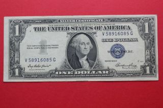 Usa $1 Dollar Silver Certificate 1935 E Blue Seal