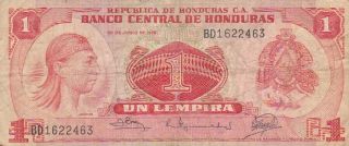 1978 Honduras 1 Lempira Note,  Pick 82