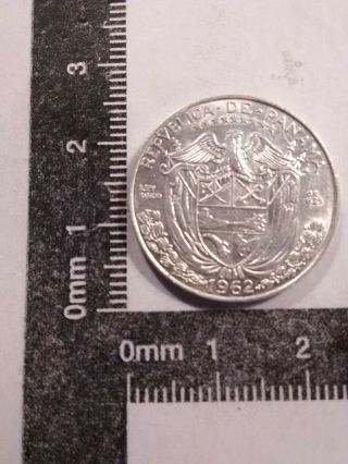 1962 1/4 Balboa Silver Coin Panama Low Relief Km - 11.  2