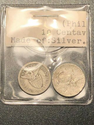 1920 & 1945 United States / Philippine 10 Centavos Silver Coin