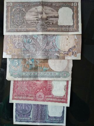 Set Of 5 Indian Bank Notes,  Varried Number Note Will Be Given,  Random Pick