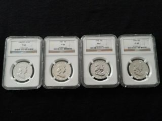 Ben Franklin Half Dollar One Set Of Four Pf 67 1956,  57,  58,  And 1959.