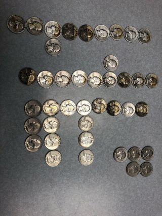 41 $10 Face Value 90 Silver Washington Quarters