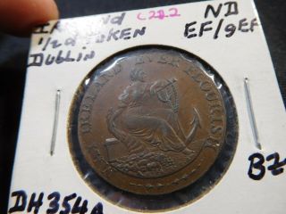 C222 Ireland Dublin C.  1790s Parkers Conder 1/2 Penny D&h - 354a