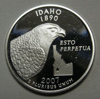 2007 - S Idaho Gem Dcam Silver Proof State Quarter Stunning Coin