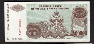 500 000 000 Dinara From Serbian Krajina 1993