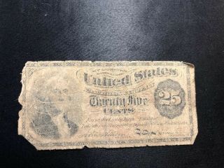 1863 U.  S.  Fourth Issue 25 Cents Fractional Currency Note