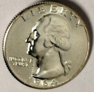 1964 - P 25c Washington Quarter 18usr2302 - 4 Bu 90 Silver 50 Cents For