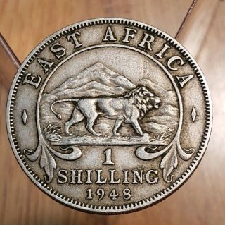 1948 British East Africa 1 Shilling World Coin - - Lion Animal Coin
