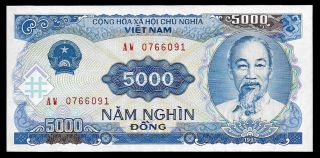 World Paper Money - Vietnam 5000 Dong 1991 P108 @ Crisp Unc