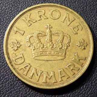 Denmark 1 Krone 1930 World Foreign High Value Bronze Coin Aau