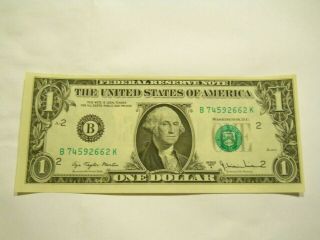 Crisp Uncirculated 1977 - A $1.  00 Federal Reserve Note