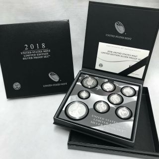 2018 S Limited Edition Silver Proof Set Limited Mintage 18rc In Hand