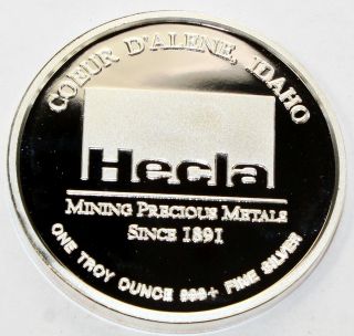 2018 Lucky Friday Mine 50 Years of Hecla Mullan,  Idaho 1 oz.  999 Fine Silver 2
