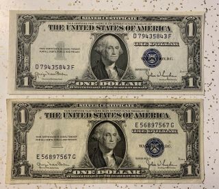 (2) 1935 D $1 Silver Certificates