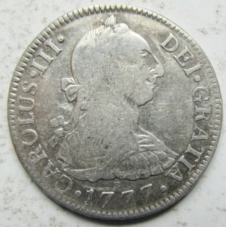 Mexico Spanish Colonial 1777 Moff 2 Reales Mexico City Charles Iii