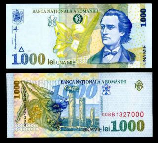 Romania 1000 1,  000 Lei 1998 P 106 Unc